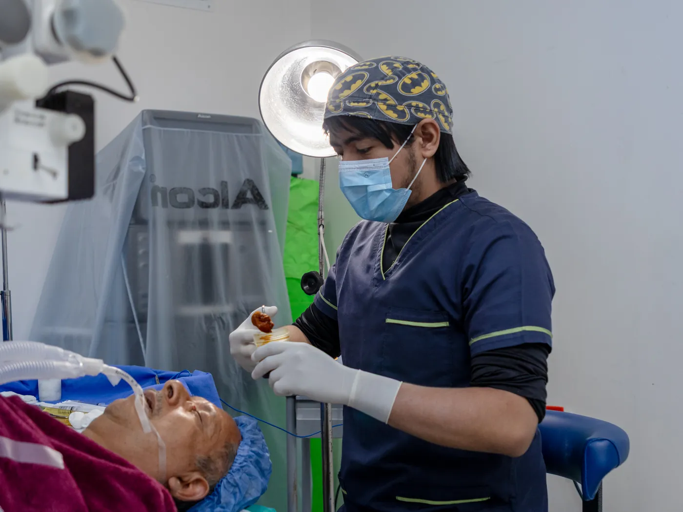 Preparación de paciente en quirófano